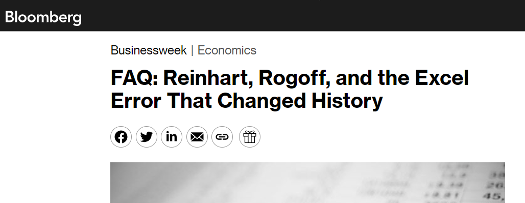 Reinhart and Rogoff Coding Error Bloomberg